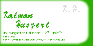 kalman huszerl business card